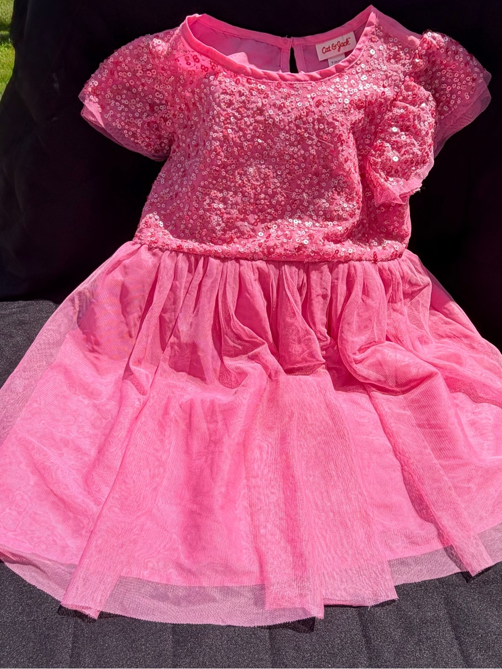 Cat & Jack Pink Sequin Tulle Party Dress Size 6/7